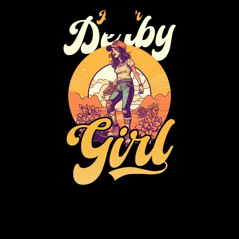 Roller Derby Vintage Retro Sonnenuntergang Roller Mädchen