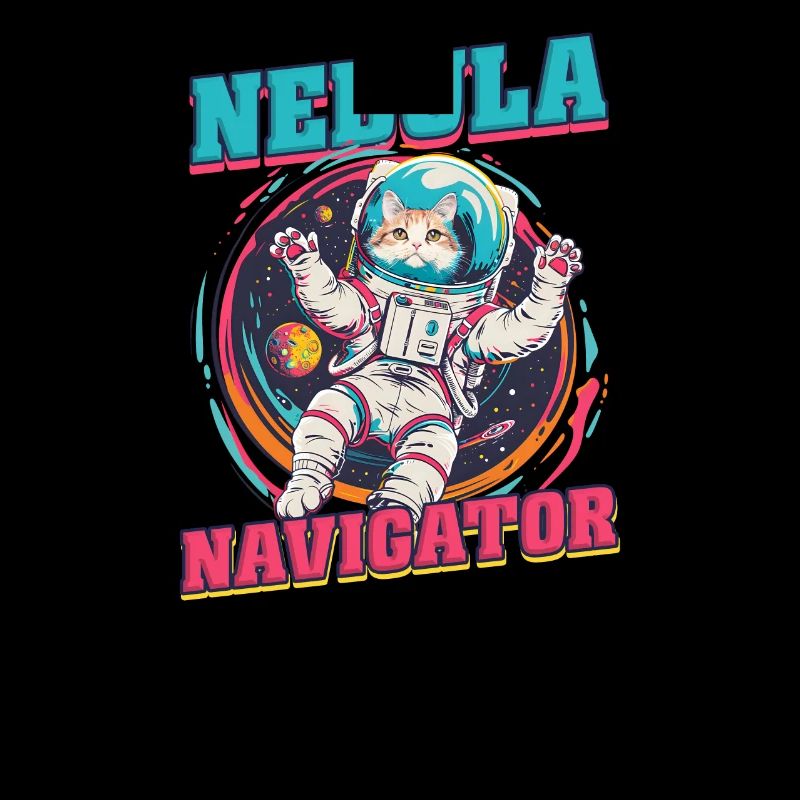 Navigateur de nébuleuse d’astronaute de chat