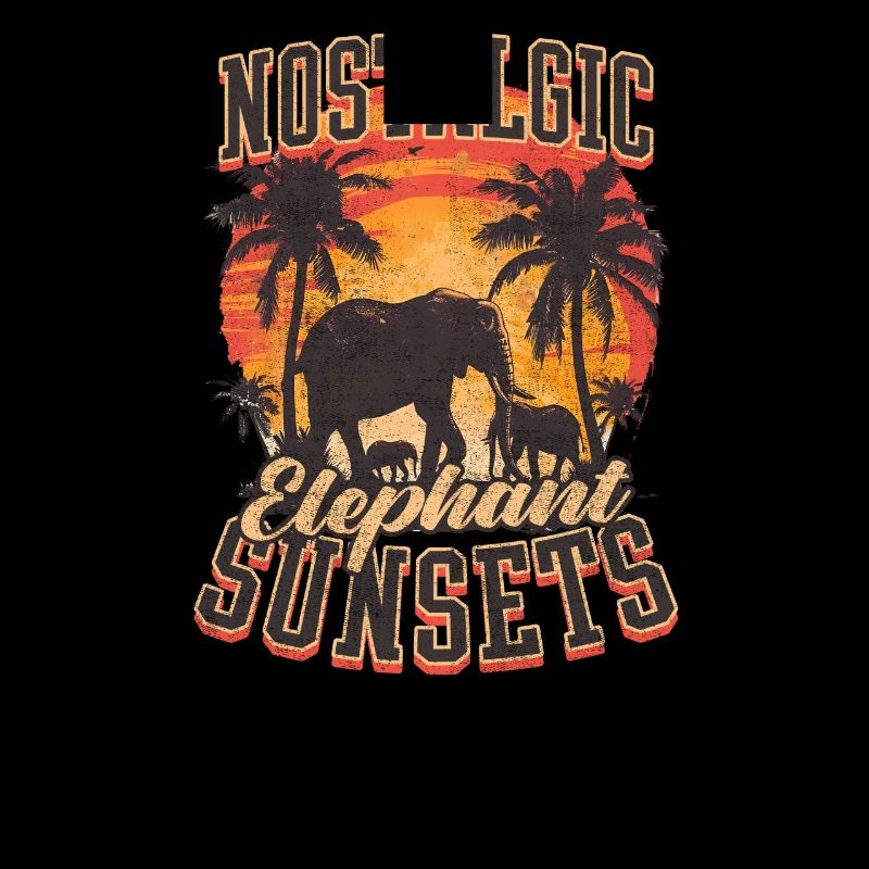 Éléphant Nostalgique Éléphant Couchers de soleil