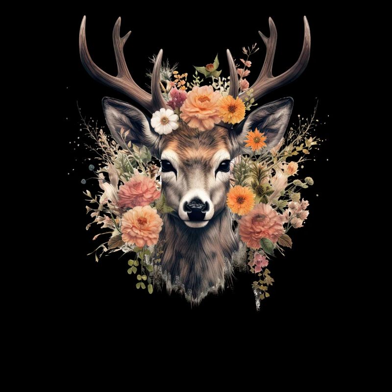 Ersatz Dirndl Hirschgeweih Hirsch Blumen Damen