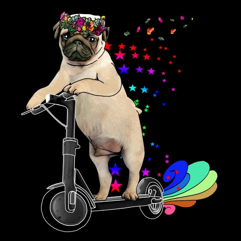 Mobylette avec couronne de fleurs sur Escooter Electricscooter