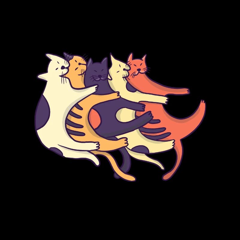 Cool funny happy hugging smooching cat present