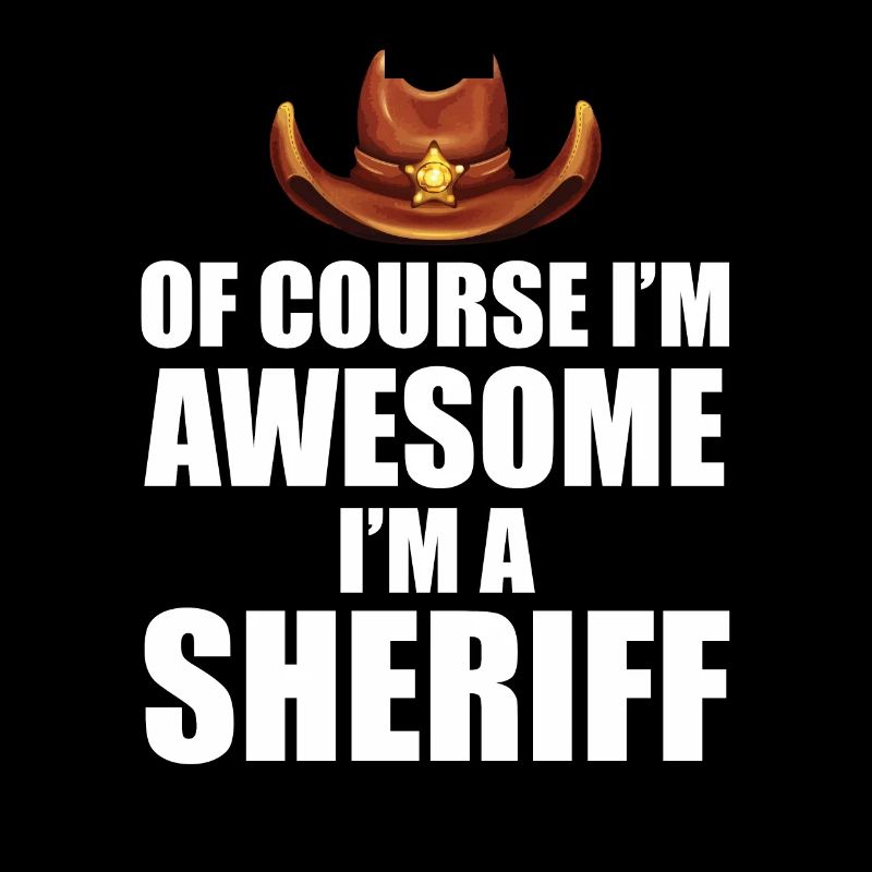 Sheriff mit Hut Sheriffstern und Revolver