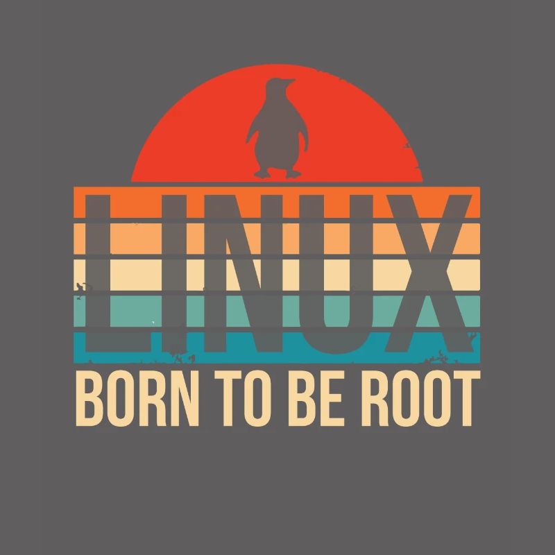 Linux né pour être Root Penguin Nerd Coding Geek