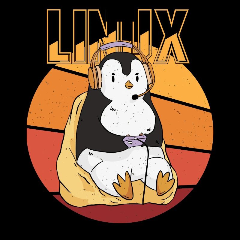 Gamer Penguin Linux Root Party Nerd Programmer Com