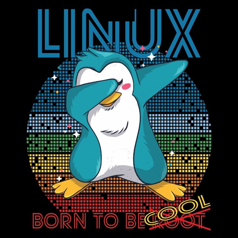 Linux Cool Born To Be Root Cute Penguin Geek Admin