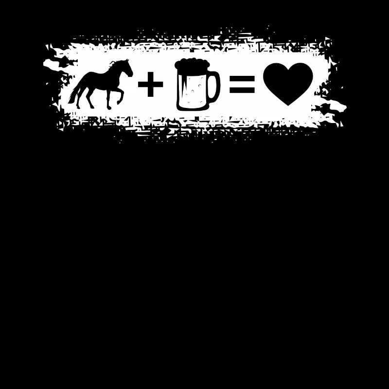Grunge Rectangle - Coeur - Bière - Cheval -