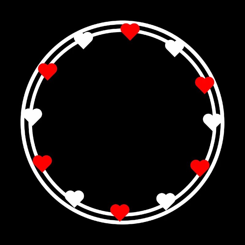 Hearts in round frame decoration Circular