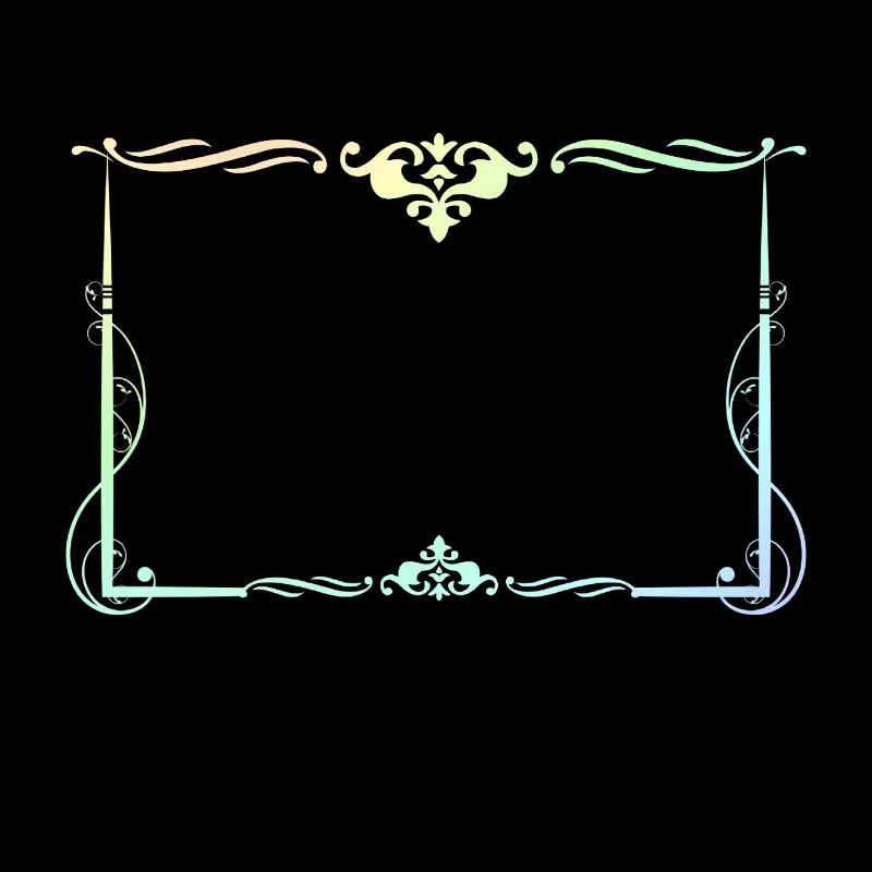 Colorful rectangular frame with ornaments