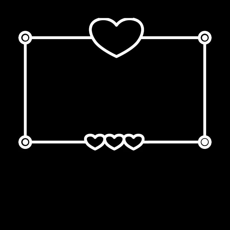 Frame with Heart Rectangular Background