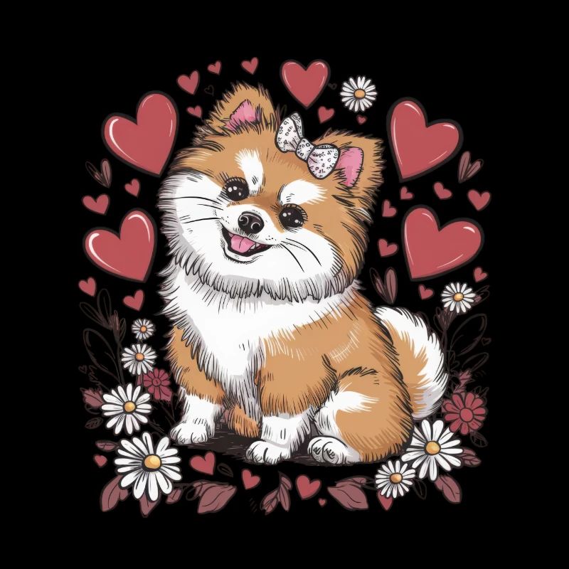 Pomeranian Zwergspitz mit Herzchen