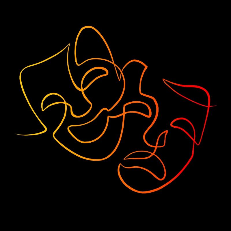 Linework theater masks