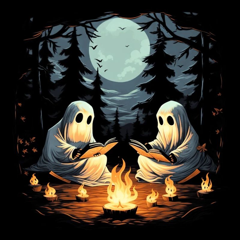 Ghost Halloween Book Campfire