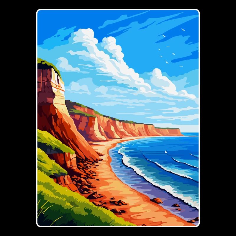 Affiche de voyage vintage Torquay Cliffs Angleterre Royaume-Uni