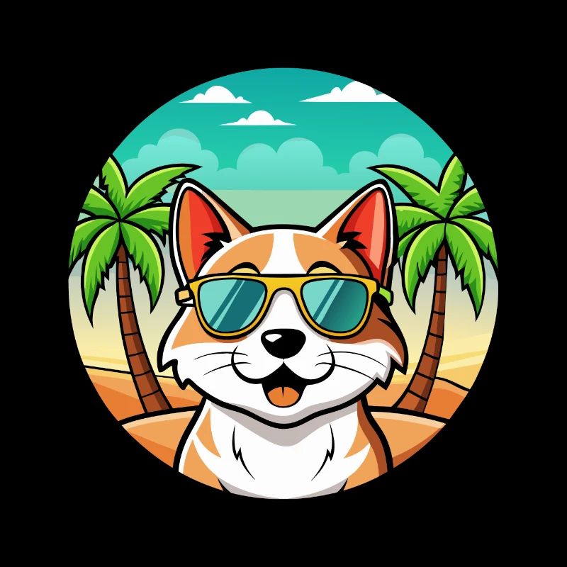 Lunettes de soleil de dessin animé de race de chat balinais plage