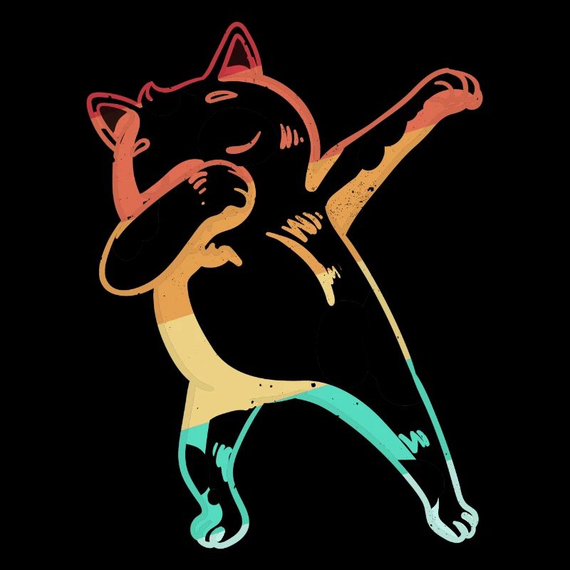 Dabbing Cat Dance Dab Vintage Retro