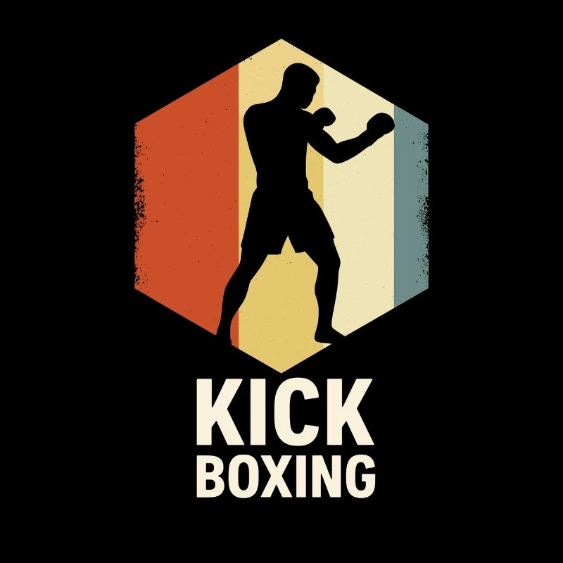 Silhouette de kickboxeur rétro