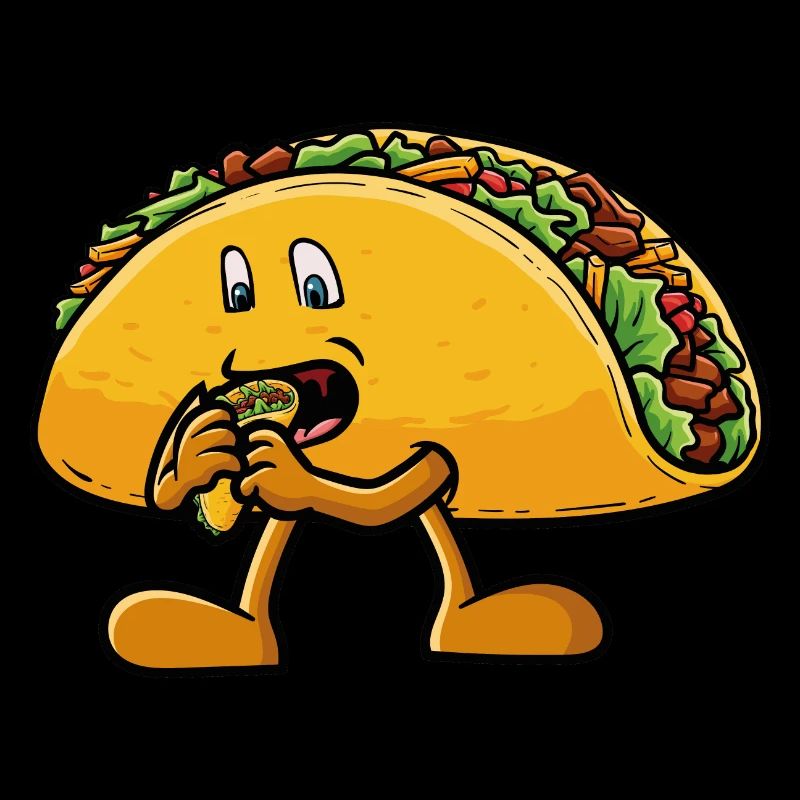Taco isst einen Taco