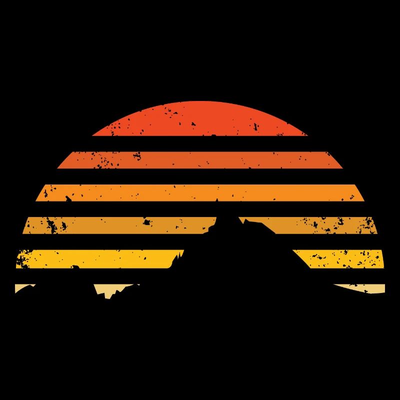 Mountains sun silhouette cool gift idea