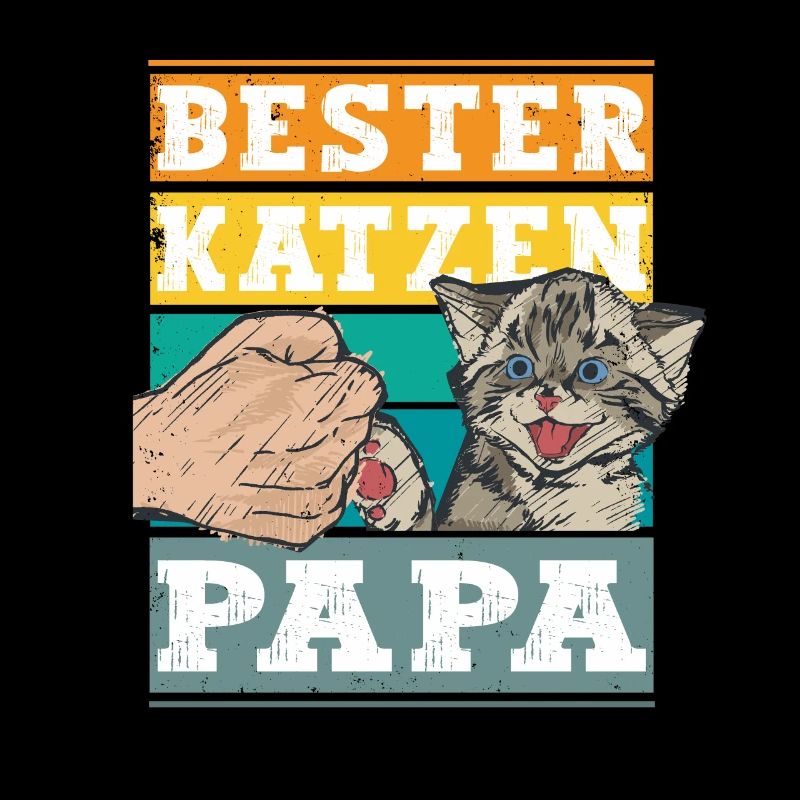 Retro Bester Katzen Papa - Katze Katzenpapa