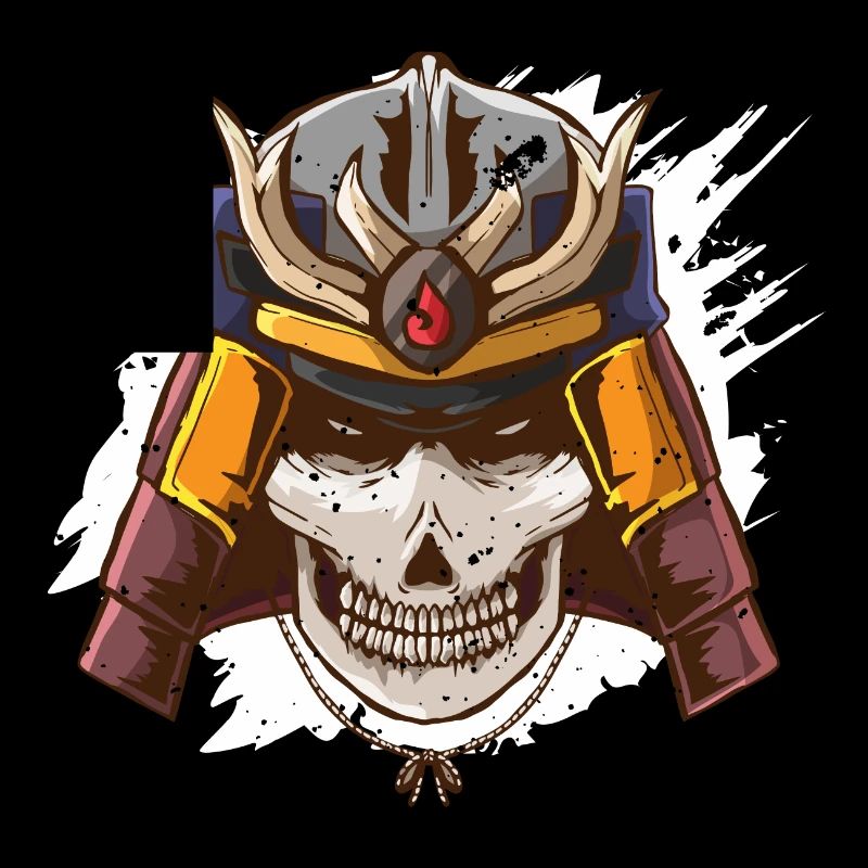 Samurai helmet armor skeleton helmet warrior fallen