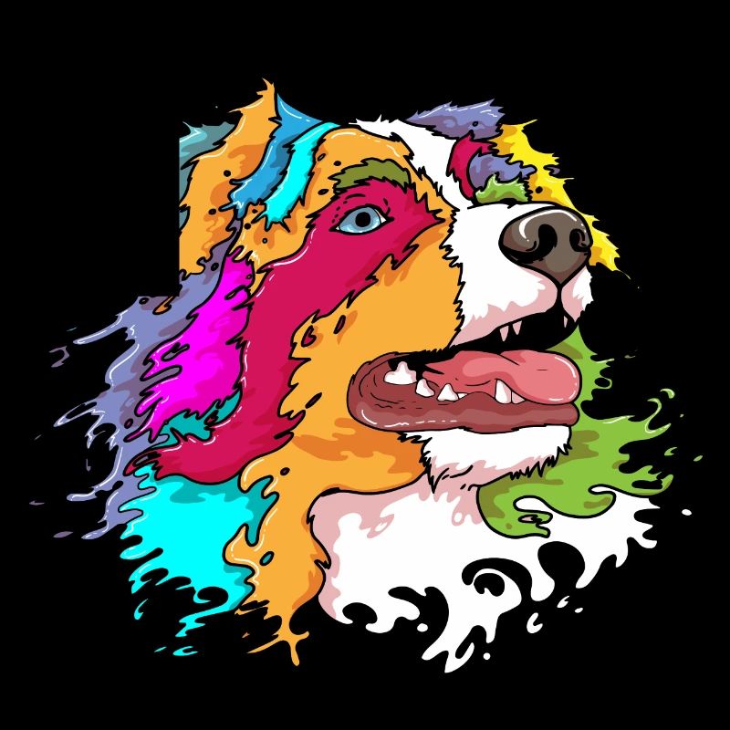 Australian Shepherd Aussie Lover Splash Art