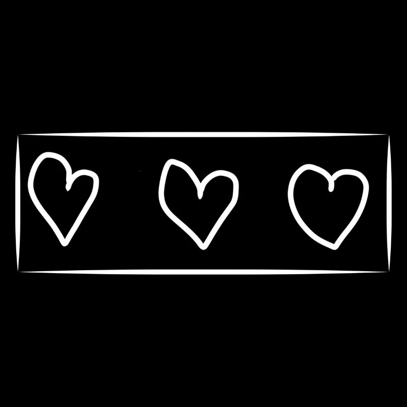 Trois coeurs coeur rectangle