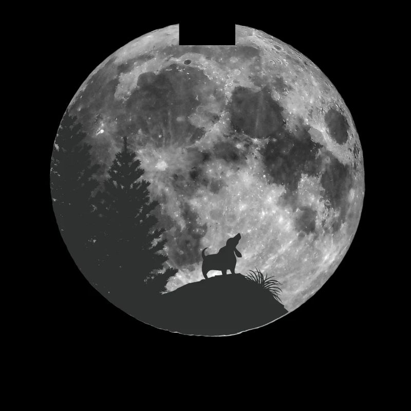 Dackel Teckel Dachshund Mond Hund Dachs Geschenk