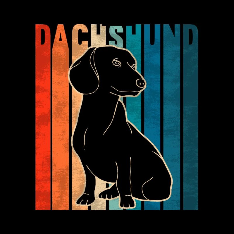 Dackel Retro Teckel Dachshund Hund Geschenkidee