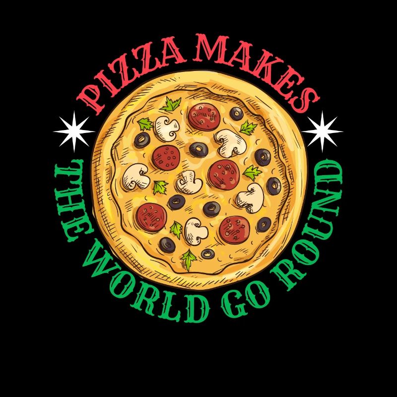 Comic-style pizza, saying for pizza fans