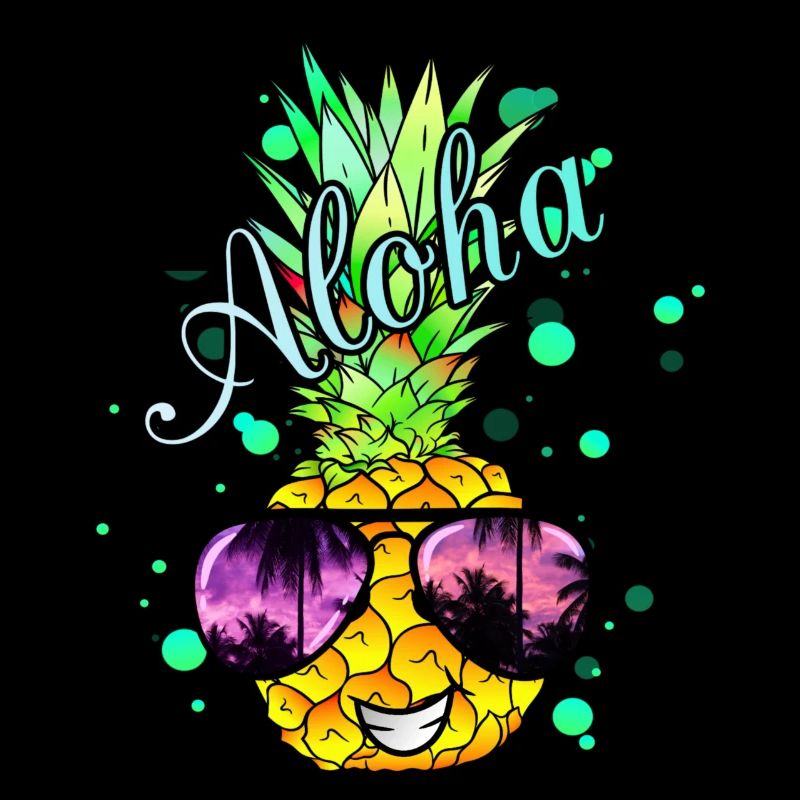 Aloha Ananas mit Farbspritzern