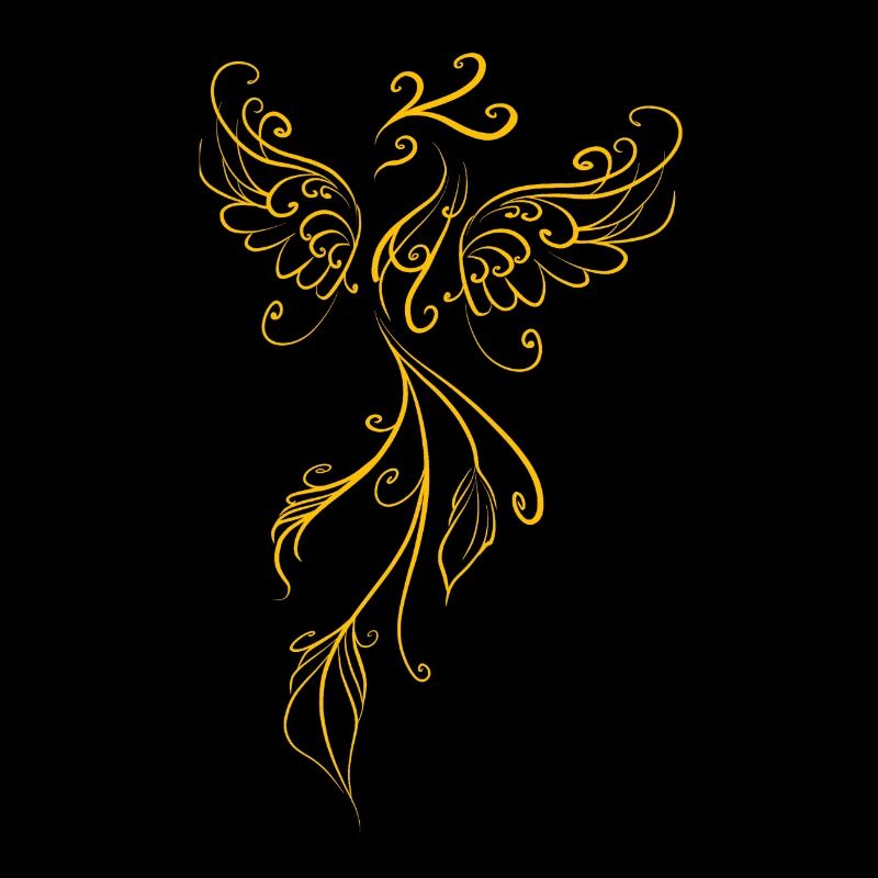Phénix oiseau de feu légendaire "minimalist line"