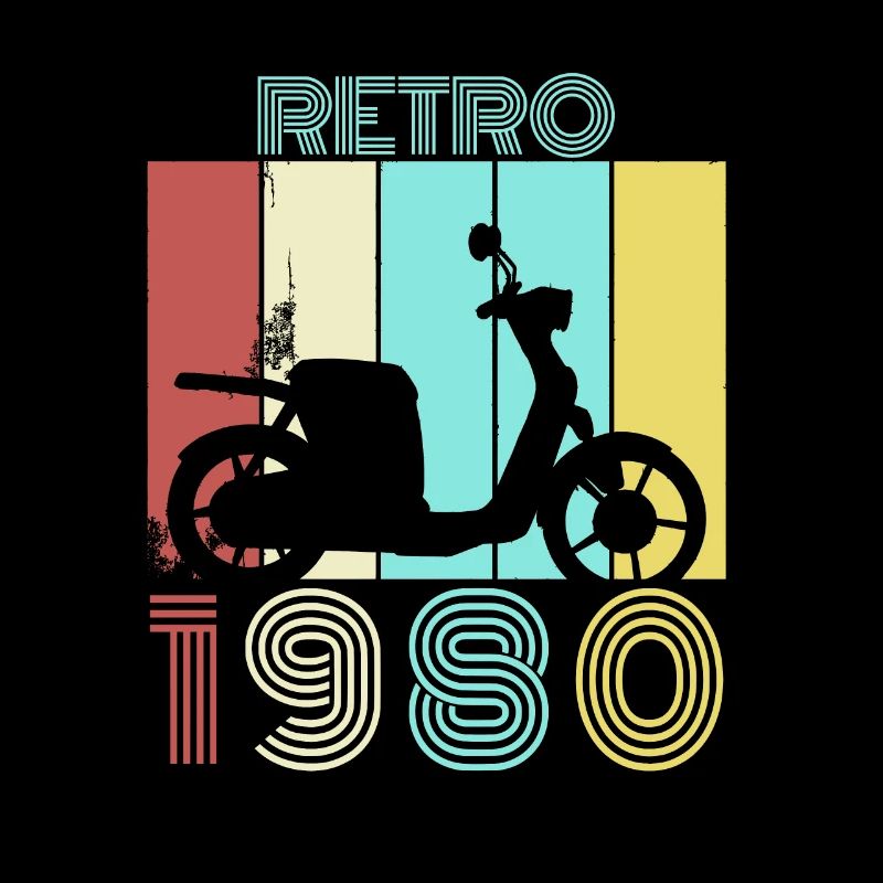 1980 80er Rollerfahrer