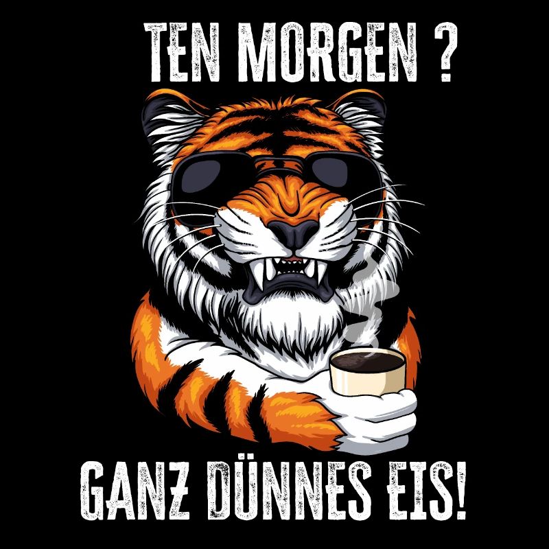 Guten Morgen - Ganz dünnes Eis Spruch Kaffee