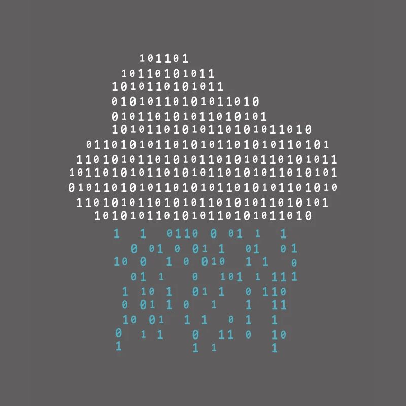 Programmer - binary code cloud rain