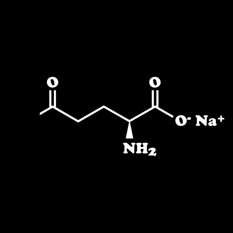 Formule chimique de la molécule de glutamate monosodique MSG