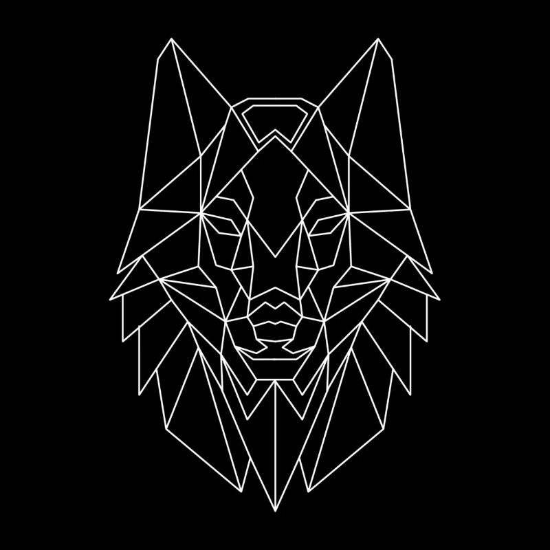 Polygon Wolf Husky Dog Design - Geometric Wolves