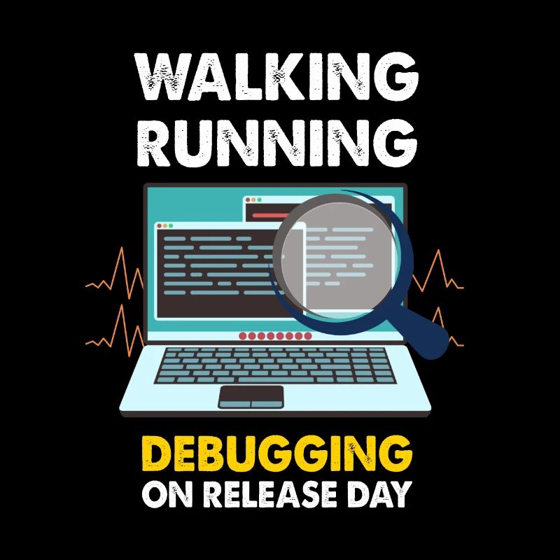 Walking Running Debugging on releas day Shirt