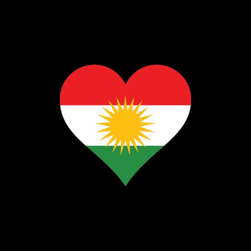 Kurdistan kurde drapeau drapeau coeur