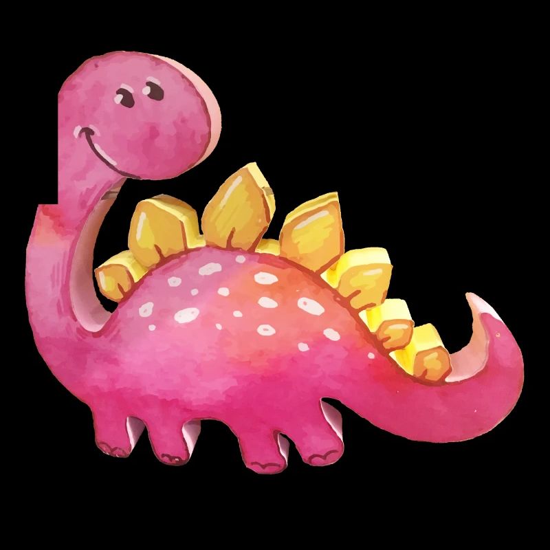 Niedlicher Rosa Dinosaurier Relief 3D-Look Mädchen
