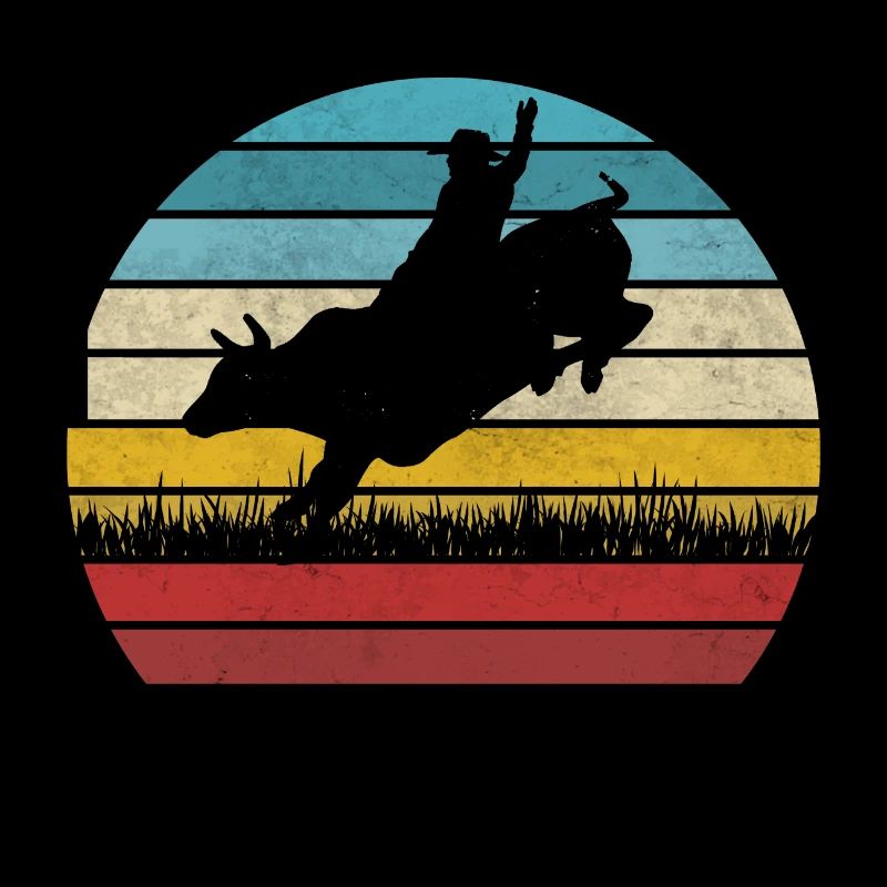 Rodeo Wild West Vache Cowboy Rétro Ouest