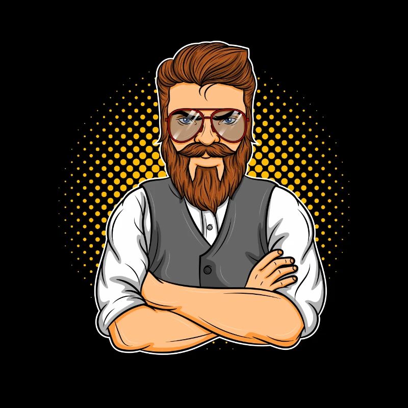 Hipster. Style. Bart. Mann. Shirt. Geschenkidee