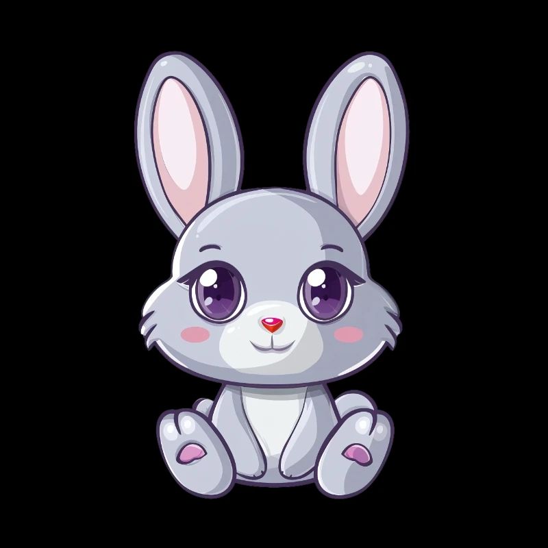 Mignon lapin gris avec de grands yeux