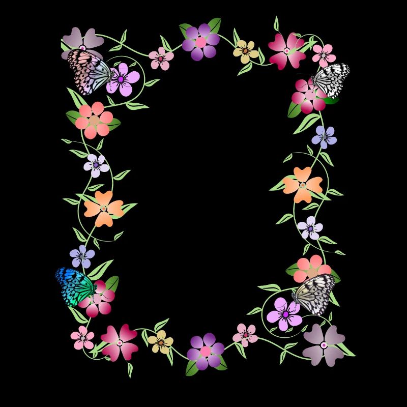 Fleurs avec papillons, fleurs, insectes