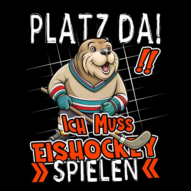 Platz Da! Ich Muss Eishockey Spielen Lustig Robbe