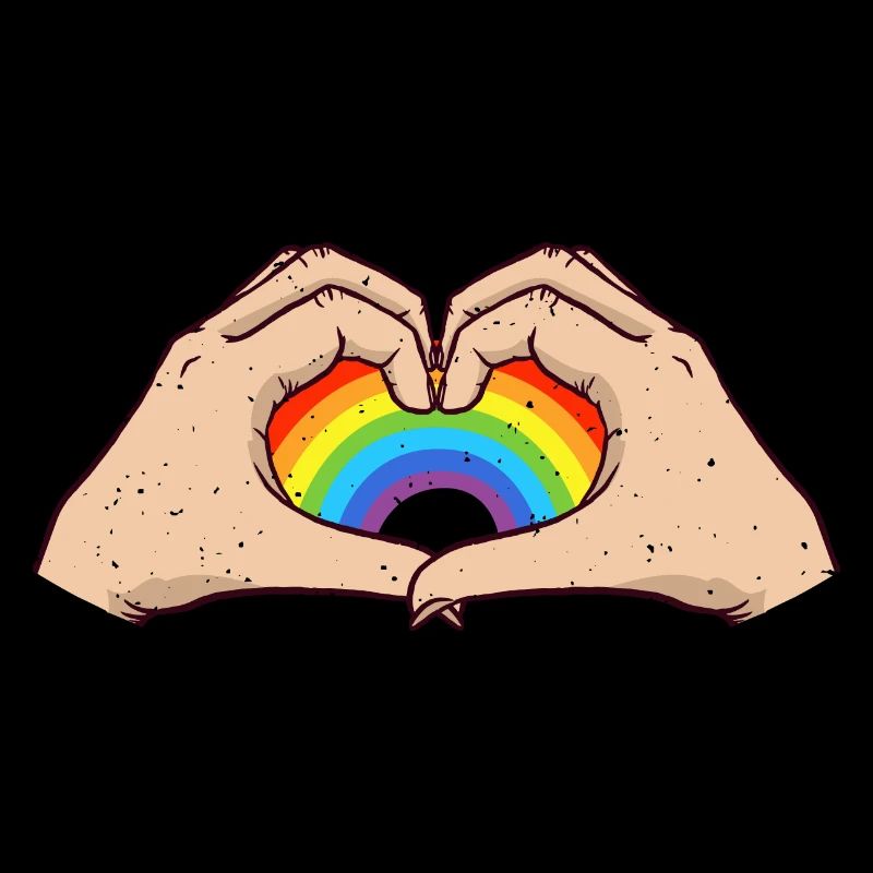 CSD LGBT Hands Shape Rainbow Heart Pride
