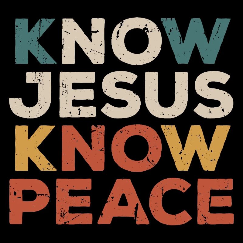 Know Jesus Know Peace Retro Glaubensspruch
