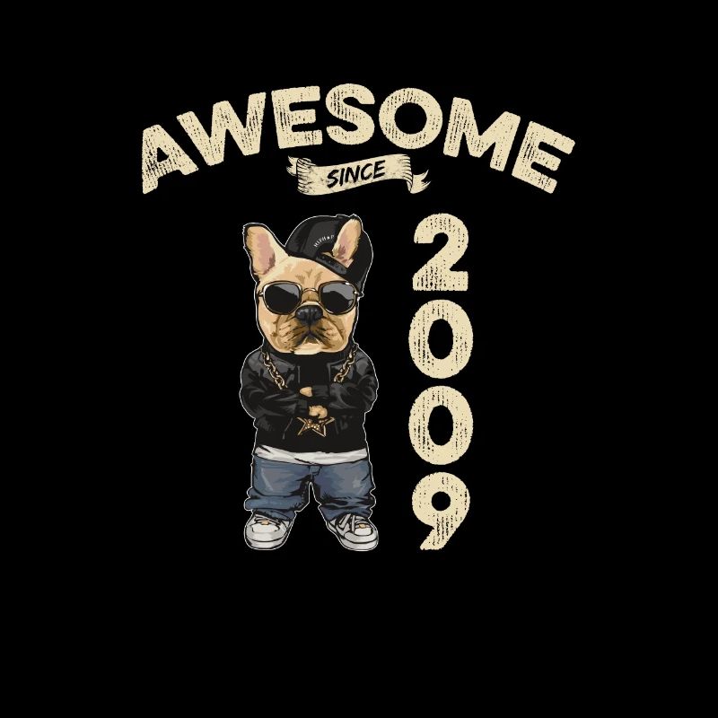 2009 Geburtstag Awesome since Cool Dog