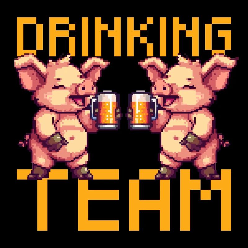 Schwein Drinking Team Bier Party