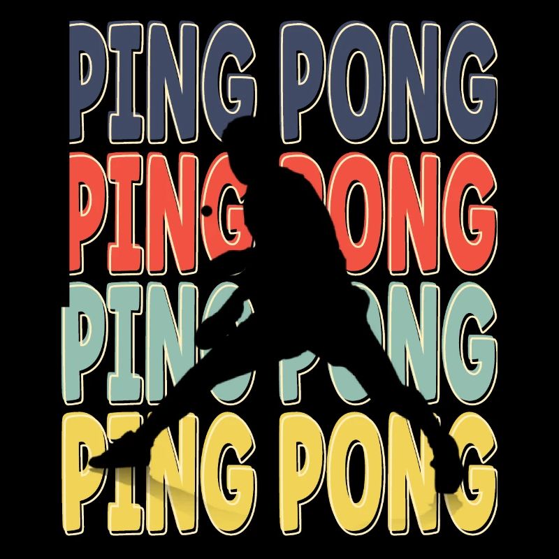 Cool Retro Text Silhouette Ping pong